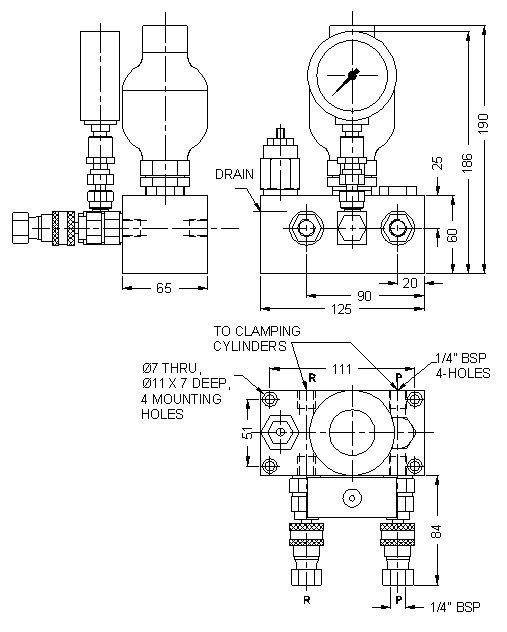 hydraulic coupling unit drawing