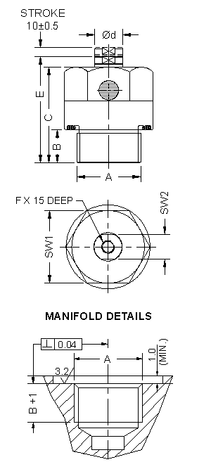 Manifold Mounting Cylinder Dimension