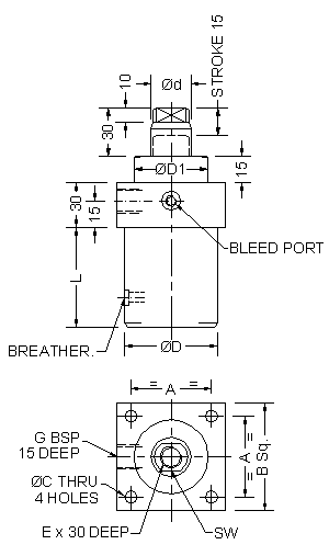 Block Cylinder Dimension