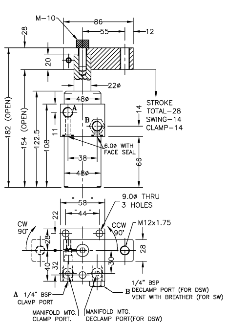 Cylinder Dimension Drawing