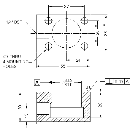 work Support Manifold Mounting Flange Type Manifold Drawing